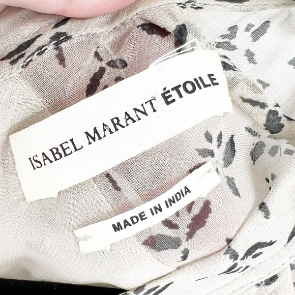 ✅ ISABEL MARANT ETOILE SILK FLORAL BLOUSE SIZE SMALL SHEER - Picture 6 of 7